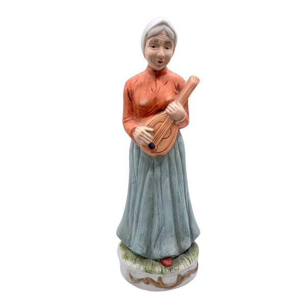 Vintage Flambro Folk Country Musician Figurine Bisque Porcelain Banjo Saxophone - Picture 3 of 12